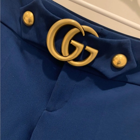 💋NWT💋Gucci Dark Blue Pants with Gold Button - Picture 2 of 5